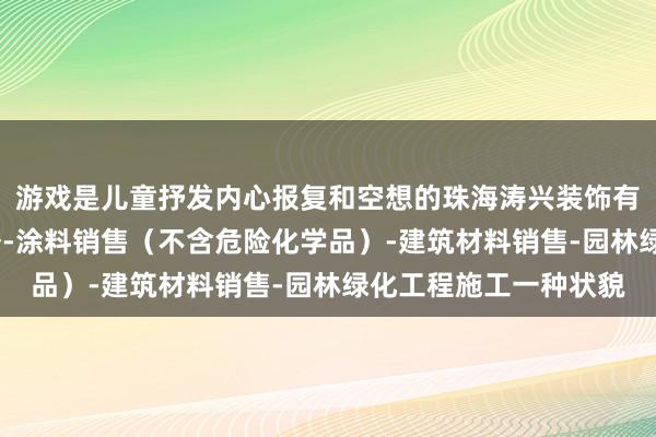 游戏是儿童抒发内心报复和空想的珠海涛兴装饰有限公司-专业设计服务-涂料销售（不含危险化学品）-建筑材料销售-园林绿化工程施工一种状貌